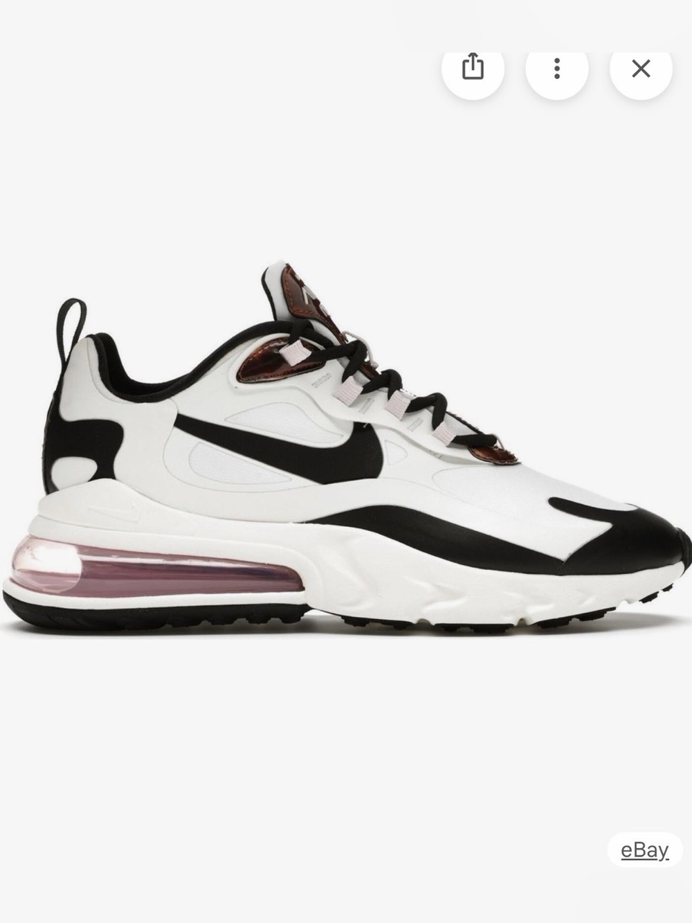 Nike Air Max 270 React White and Tortoise Shell Size 6
